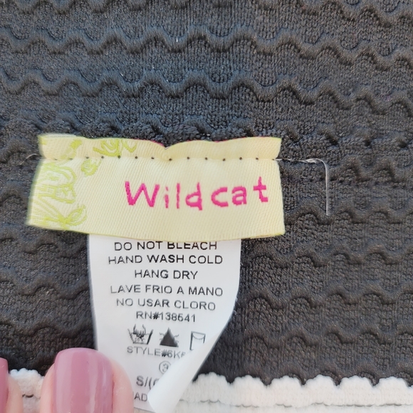 Wildcat Striped Mini Skirt White & Black Sze Small - Picture 7 of 7